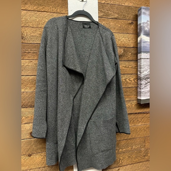 Zara Knit Open Front Gray Cardigan – Size Small - Picture 3 of 9